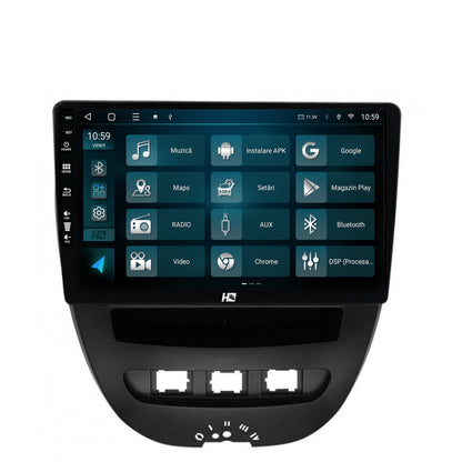 Navigatie HUB64 Toyota AYGO / Citroen C1 (2005-2014), 2GB RAM, Android, GPS, Wi-FI, Carplay, Android Auto, USB, Bluetooth, Radio, Waze, Touchscreen, 10.1 inch