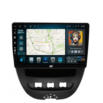 Navigatie HUB64 Toyota AYGO / Citroen C1 (2005-2014), 4GB RAM, Android, Quadcore, DSP, GPS, Wi-FI, Carplay, Android Auto, USB, Bluetooth, Waze, Touchscreen, 10.1 Inch