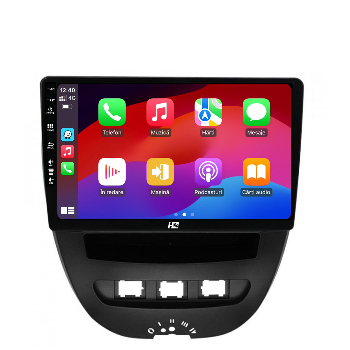 Navigatie HUB64 Toyota AYGO / Citroen C1 (2005-2014), 4GB RAM, Android, Quadcore, DSP, GPS, Wi-FI, Carplay, Android Auto, USB, Bluetooth, Waze, Touchscreen, 10.1 Inch