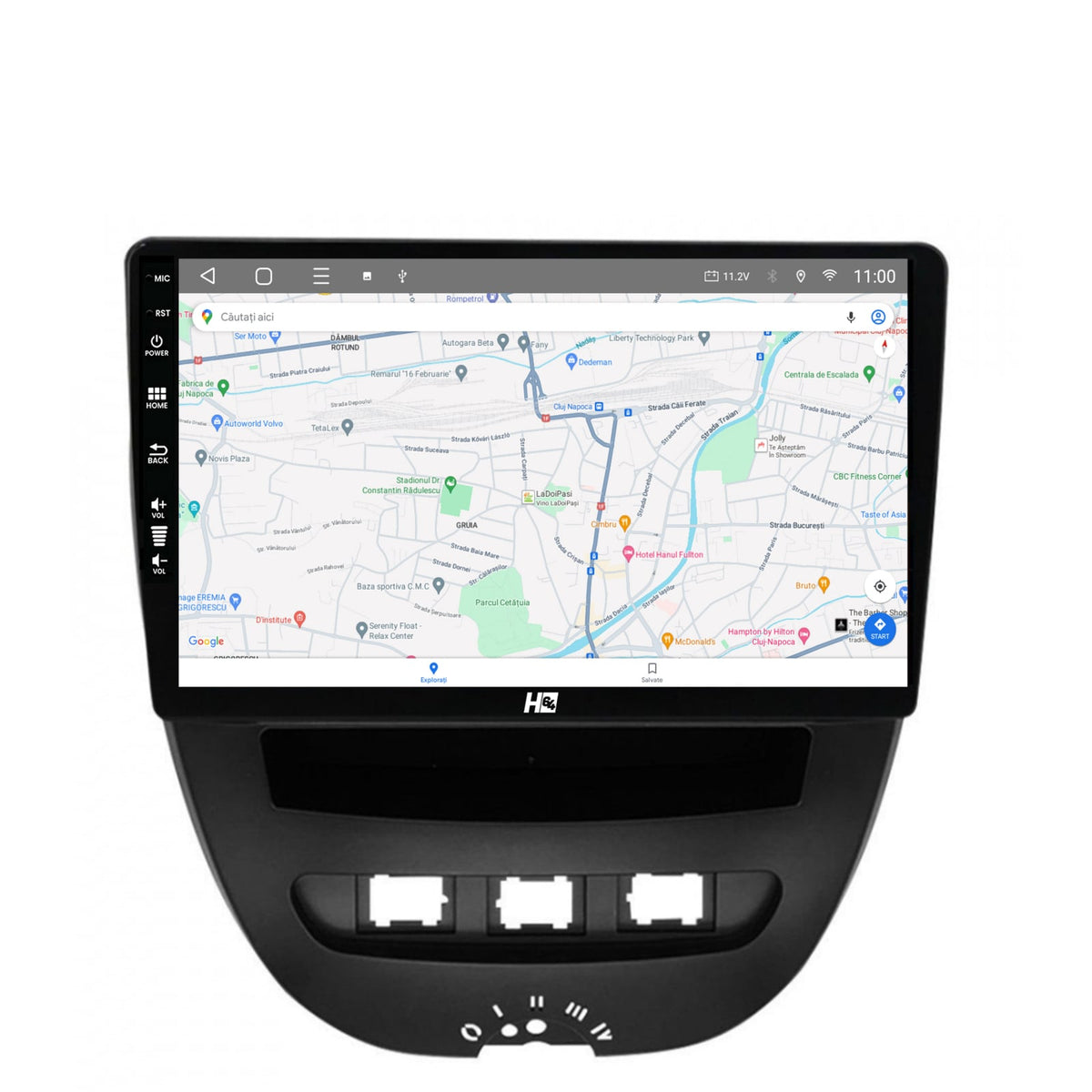Navigatie HUB64 Toyota AYGO / Citroen C1 (2005-2014), 8GB RAM, Android, Octacore, Slot Sim 4G, DSP, GPS, Wi-FI, Carplay, Android Auto, USB, Bluetooth, Waze, Touchscreen, 10.1 Inch