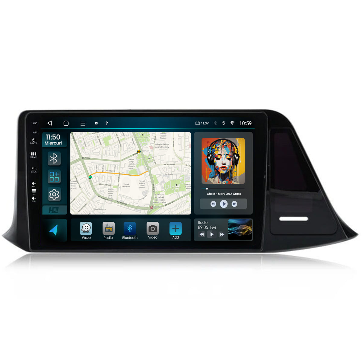 Navigatie HUB64 Toyota CHR (2016-2020), 4GB RAM, Android, Quadcore, DSP, GPS, Wi-FI, Carplay, Android Auto, USB, Bluetooth, Waze, Touchscreen, 9" inch