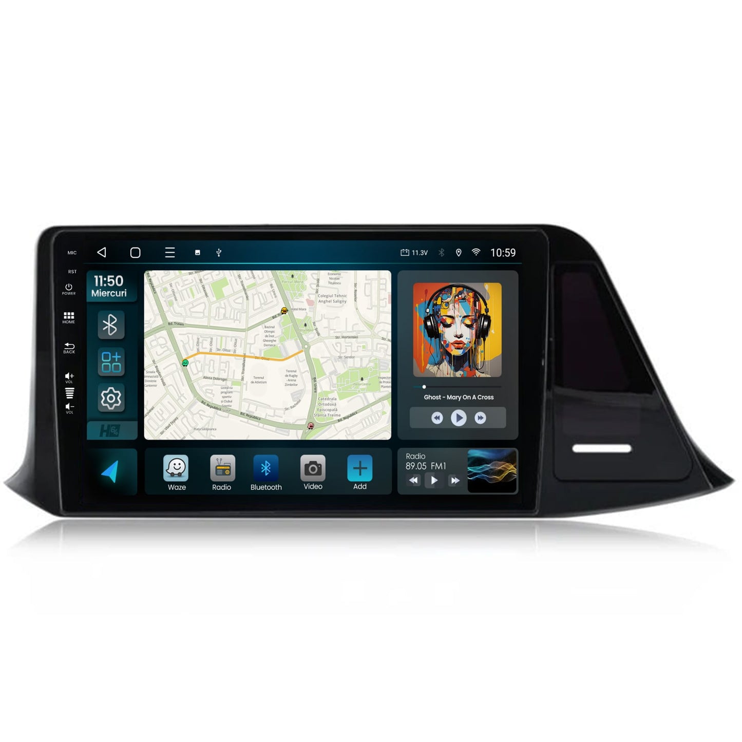 Navigatie HUB64 Toyota CHR (2016-2020), 6GB RAM, Android, Octacore, Slot Sim 4G, DSP, GPS, Wi-FI, Carplay, Android Auto, USB, Bluetooth, Waze, Touchscreen, 9'' Inch