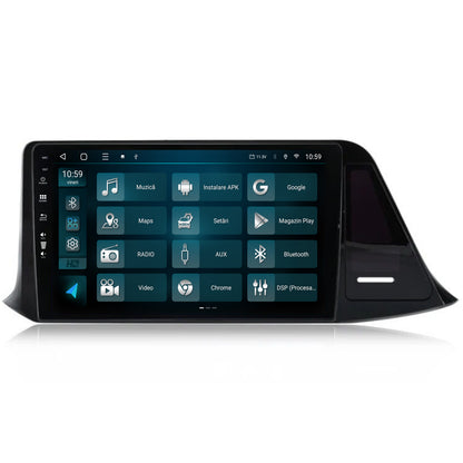 Navigatie HUB64 Toyota CHR (2016-2020), 8GB RAM, Android, Octacore, Slot Sim 4G, DSP, GPS, Wi-FI, Carplay, Android Auto, USB, Bluetooth, Waze, Touchscreen, 9" Inch