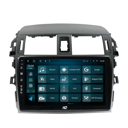 Navigatie HUB64 Toyota Corolla (2007-2013), 4GB RAM, Android, Quadcore, DSP, GPS, Wi-FI, Carplay, Android Auto, USB, Bluetooth, Waze, Touchscreen, 9 inch