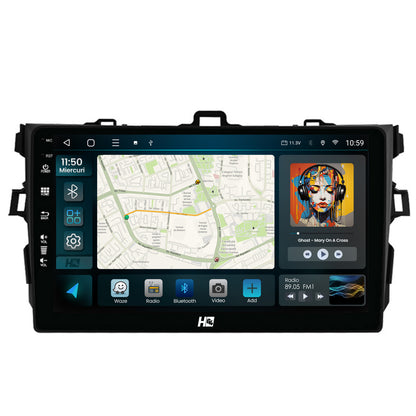 Navigatie HUB64 Toyota Corolla (2007-2013), 4GB RAM, Android, Quadcore, DSP, GPS, Wi-FI, Carplay, Android Auto, USB, Bluetooth, Waze, Touchscreen, 9 inch
