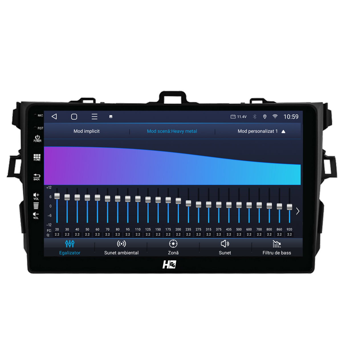 Navigatie HUB64 Toyota Corolla (2007-2013), 4GB RAM, Android, Octacore, Slot Sim 4G, DSP, GPS, Wi-FI, Carplay, Android Auto, USB, Bluetooth, Waze, Touchscreen, 9 inch