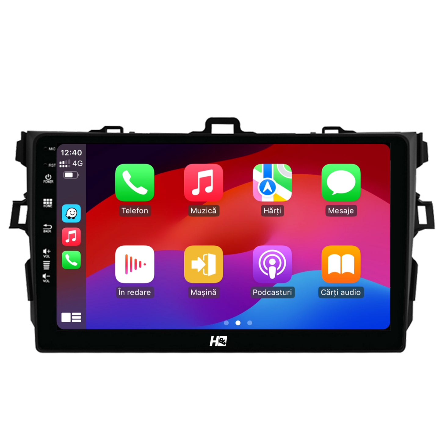 Navigatie HUB64 Toyota Corolla (2007-2013), 6GB RAM, Android, Octacore, Slot Sim 4G, DSP, GPS, Wi-FI, Carplay, Android Auto, USB, Bluetooth, Waze, Touchscreen, 9 Inch