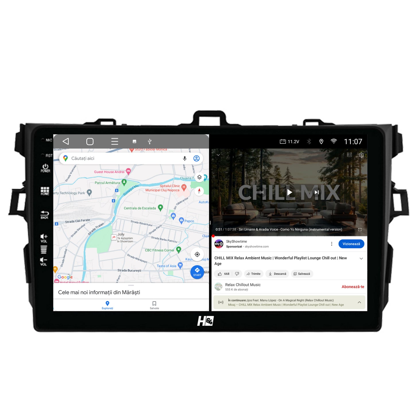 Navigatie HUB64 Toyota Corolla (2007-2013), 6GB RAM, Android, Octacore, Slot Sim 4G, DSP, GPS, Wi-FI, Carplay, Android Auto, USB, Bluetooth, Waze, Touchscreen, 9 Inch