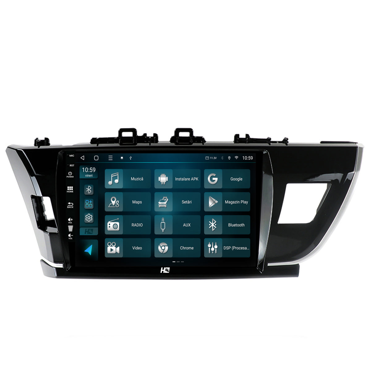 Navigatie HUB64 Toyota Corolla (2012-2016), 4GB RAM, Android, Quadcore, DSP, GPS, Wi-FI, Carplay, Android Auto, USB, Bluetooth, Waze, Touchscreen, 10.1 Inch