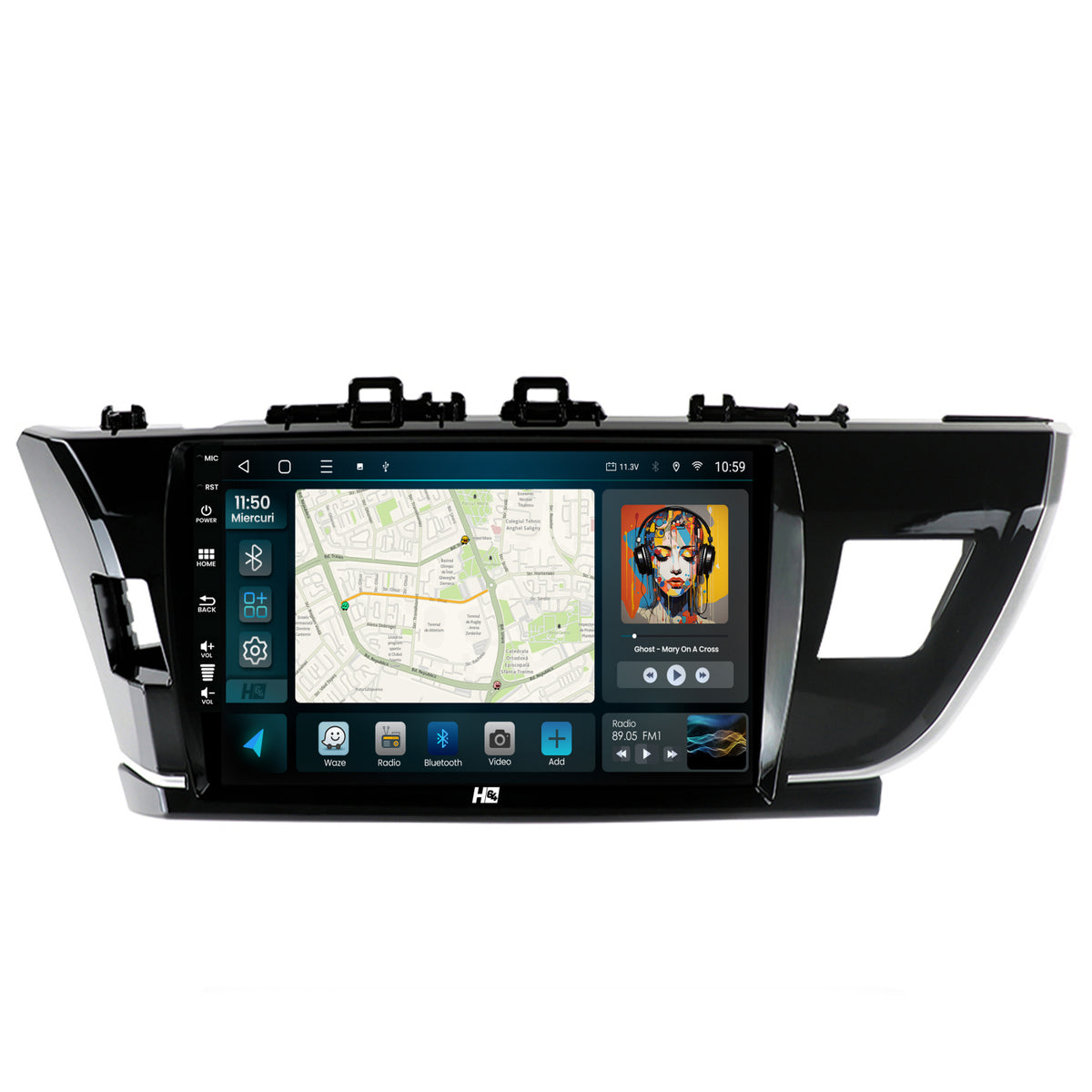 Navigatie HUB64 Toyota Corolla (2012-2016), 4GB RAM, Android, Quadcore, DSP, GPS, Wi-FI, Carplay, Android Auto, USB, Bluetooth, Waze, Touchscreen, 10.1 Inch