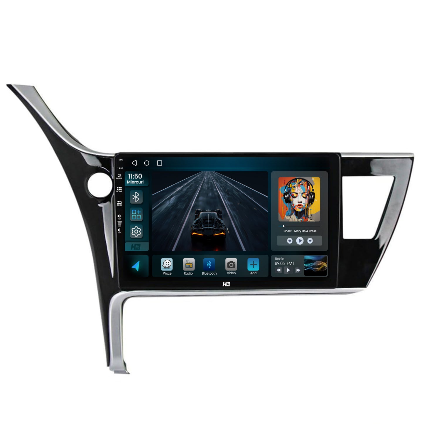 Navigatie HUB64 Toyota Corolla / Auris (2017-2020), 2GB RAM, Android, GPS, Wi-FI, Carplay, Android Auto, USB, Bluetooth, Radio, Waze, Touchscreen, 10.1 inch