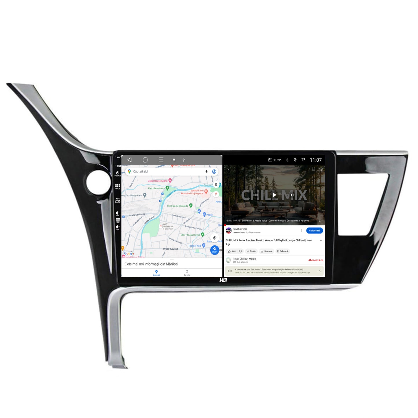 Navigatie HUB64 Toyota Corolla / Auris (2017-2020), 8GB RAM, Android, Octacore, Slot Sim 4G, DSP, GPS, Wi-FI, Carplay, Android Auto, USB, Bluetooth, Waze, Touchscreen, 10.1 Inch