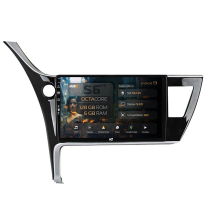 Navigatie HUB64 Toyota Corolla / Auris (2017-2020), 6GB RAM, Android, Octacore, Slot Sim 4G, DSP, GPS, Wi-FI, Carplay, Android Auto, USB, Bluetooth, Waze, Touchscreen, 10.1 Inch