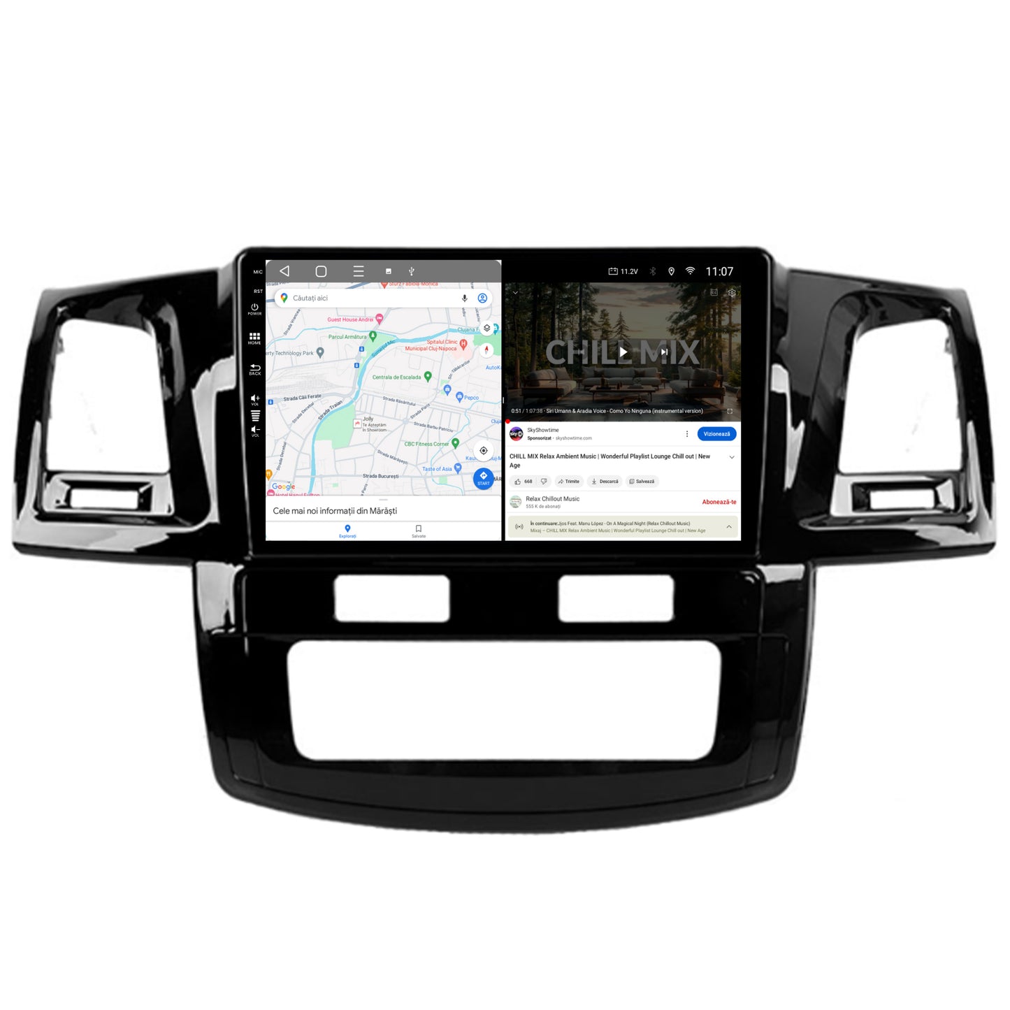 Navigatie HUB64 Toyota Hilux (2008-2014), Clima Automata, 4GB RAM, Android, Quadcore, DSP, GPS, Wi-FI, Carplay, Android Auto, USB, Bluetooth, Waze, Touchscreen, 9 inch