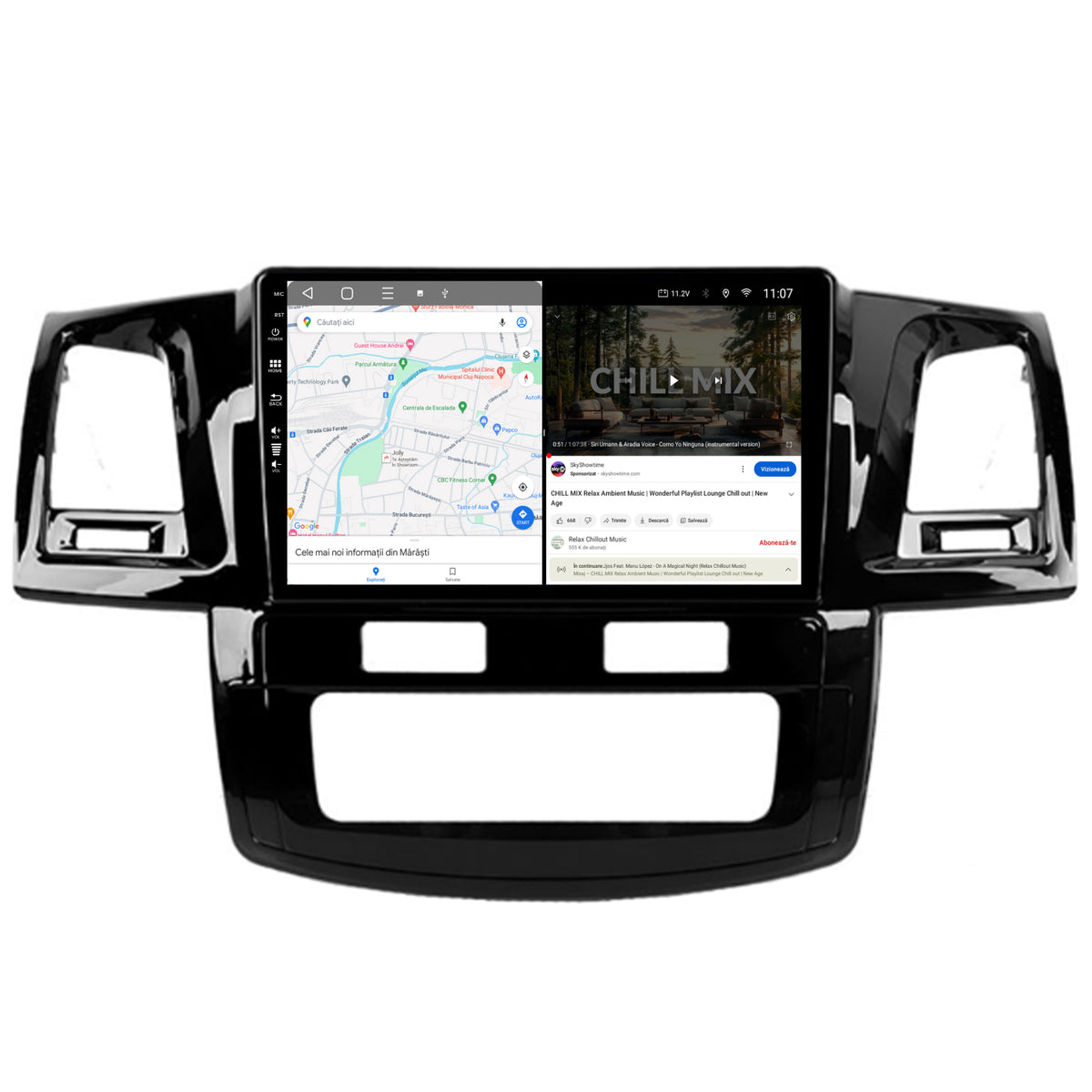 Navigatie HUB64 Toyota Hilux (2008-2014), 6GB RAM, Android, Octacore, Slot Sim 4G, DSP, GPS, Wi-FI, Carplay, Android Auto, USB, Bluetooth, Waze, Touchscreen, 9 Inch