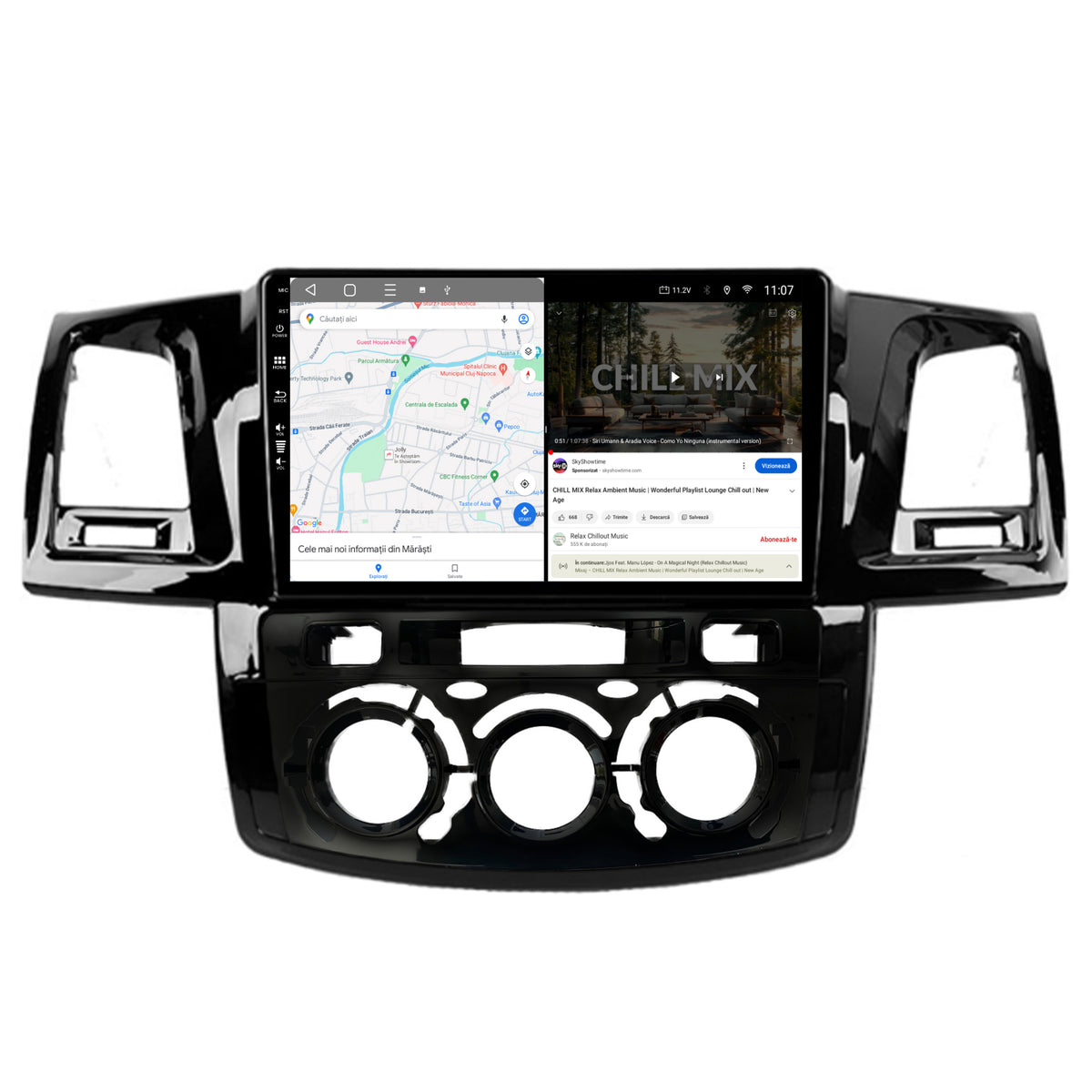 Navigatie HUB64 Toyota Hilux (2008-2014) Clima Manuala, 4GB RAM, Android, Quadcore, DSP, GPS, Wi-FI, Carplay, Android Auto, USB, Bluetooth, Waze, Touchscreen, 9 inch