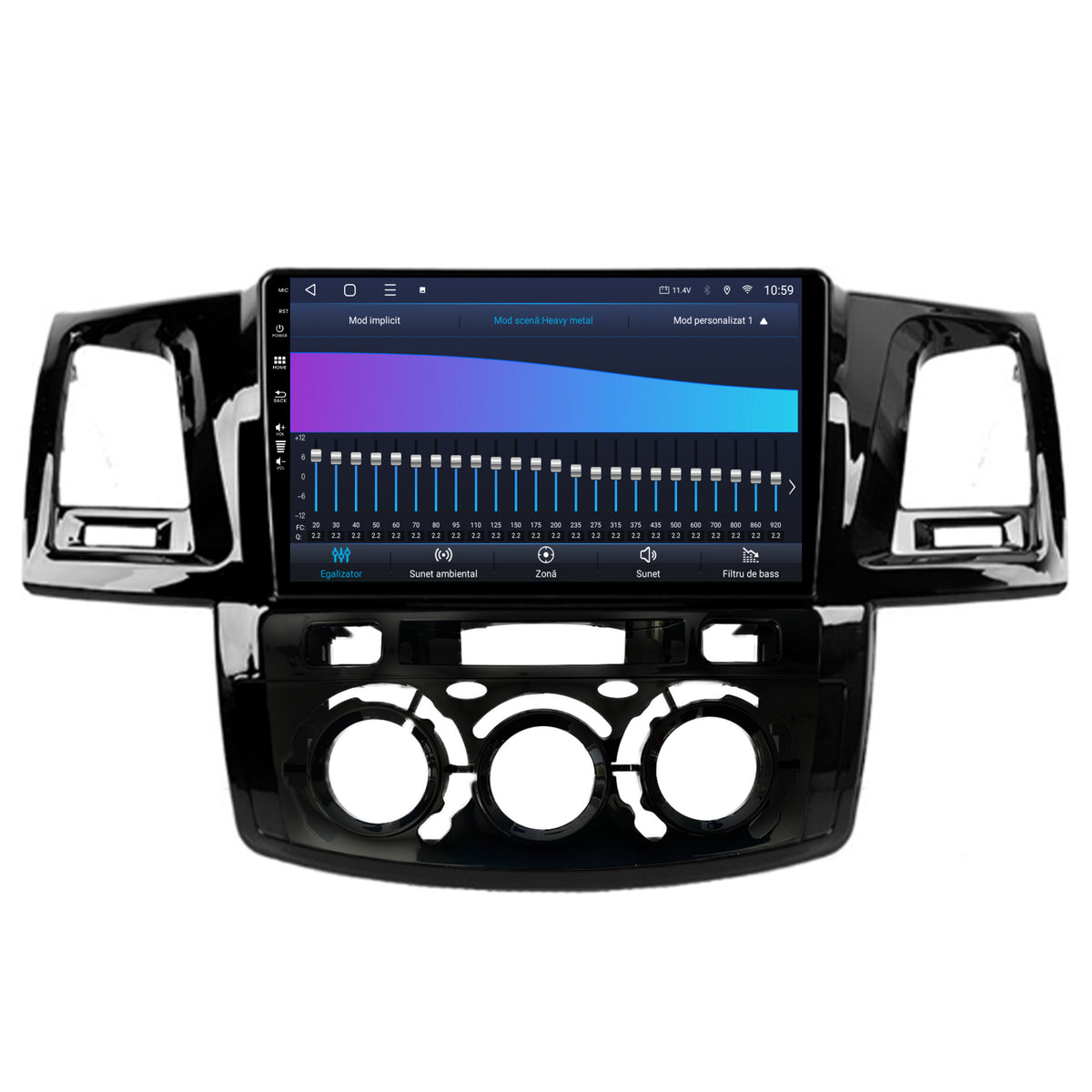 Navigatie HUB64 Toyota Hilux (2008-2014) Clima Manuala, 8GB RAM, Android, Octacore, Slot Sim 4G, DSP, GPS, Wi-FI, Carplay, Android Auto, USB, Bluetooth, Waze, Touchscreen, 9 Inch