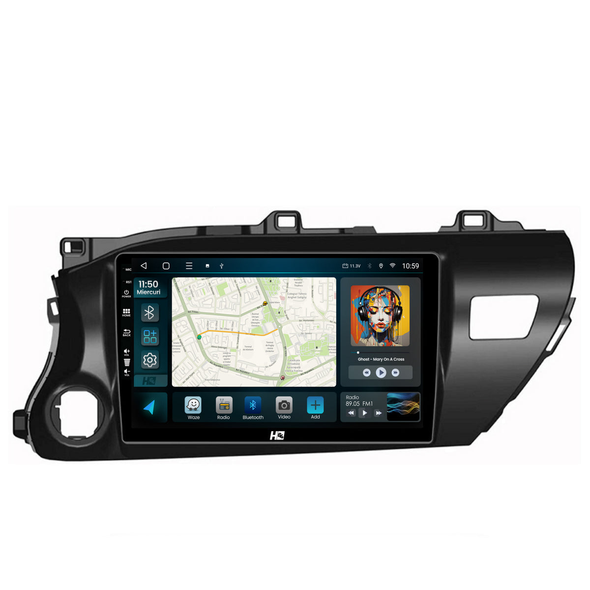 Navigatie HUB64 Toyota Hilux (2015+), 2GB RAM, Android, GPS, Wi-FI, Carplay, Android Auto, USB, Bluetooth, Radio, Waze, Touchscreen, 10.1 inch