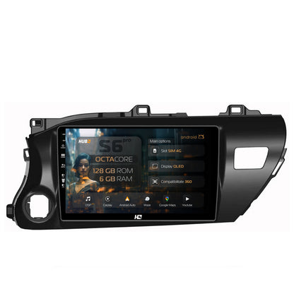 Navigatie HUB64 Toyota Hilux (2015+), 6GB RAM, Android, Octacore, Slot Sim 4G, DSP, GPS, Wi-FI, Carplay, Android Auto, USB, Bluetooth, Waze, Touchscreen, 10.1 Inch