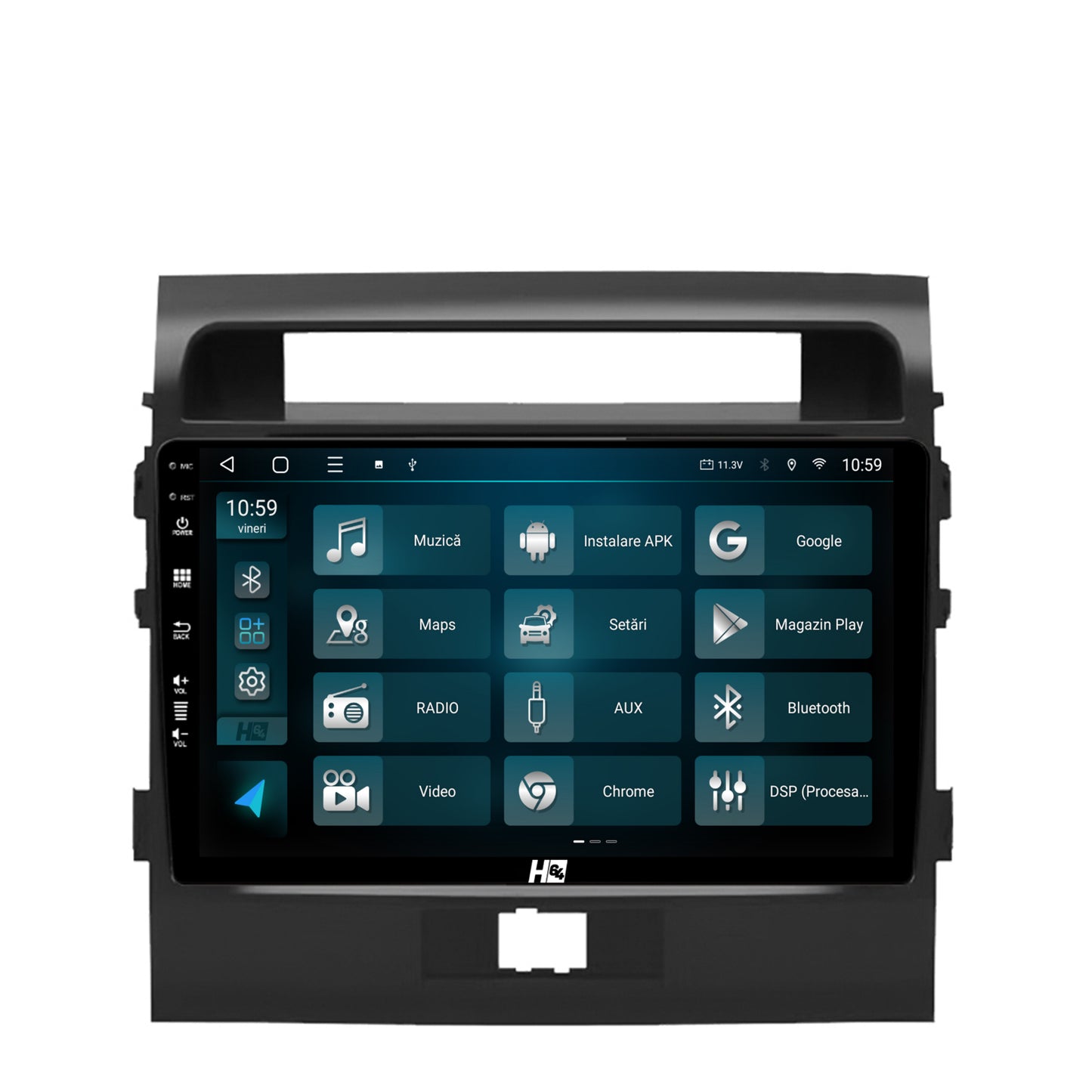 Navigatie HUB64 Toyota Land Cruiser 200 (2007-2015), 4GB RAM, Android, Quadcore, DSP, GPS, Wi-FI, Carplay, Android Auto, USB, Bluetooth, Waze, Touchscreen, 9 inch