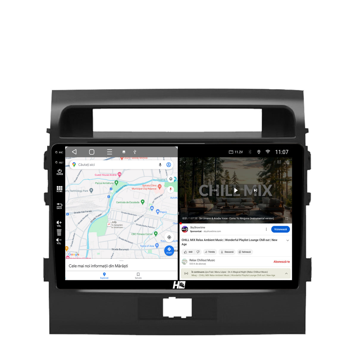 Navigatie HUB64 Toyota Land Cruiser 200 (2007-2015), 4GB RAM, Android, Octacore, Slot Sim 4G, DSP, GPS, Wi-FI, Carplay, Android Auto, USB, Bluetooth, Waze, Touchscreen, 9 inch
