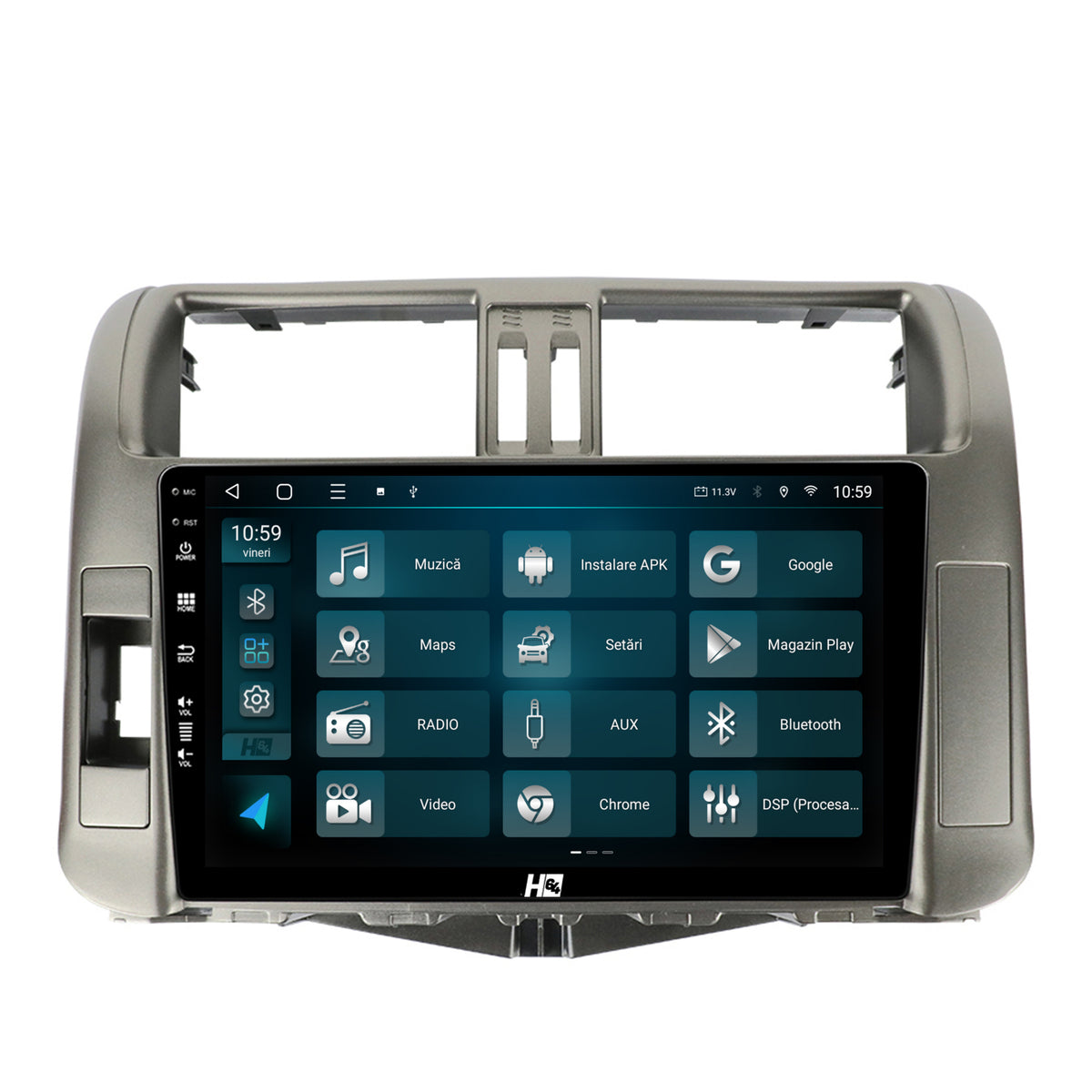 Navigatie HUB64 Toyota Land Cruiser / Prado (2009-2013), 4GB RAM, Android, Quadcore, DSP, GPS, Wi-FI, Carplay, Android Auto, USB, Bluetooth, Waze, Touchscreen, 9 inch