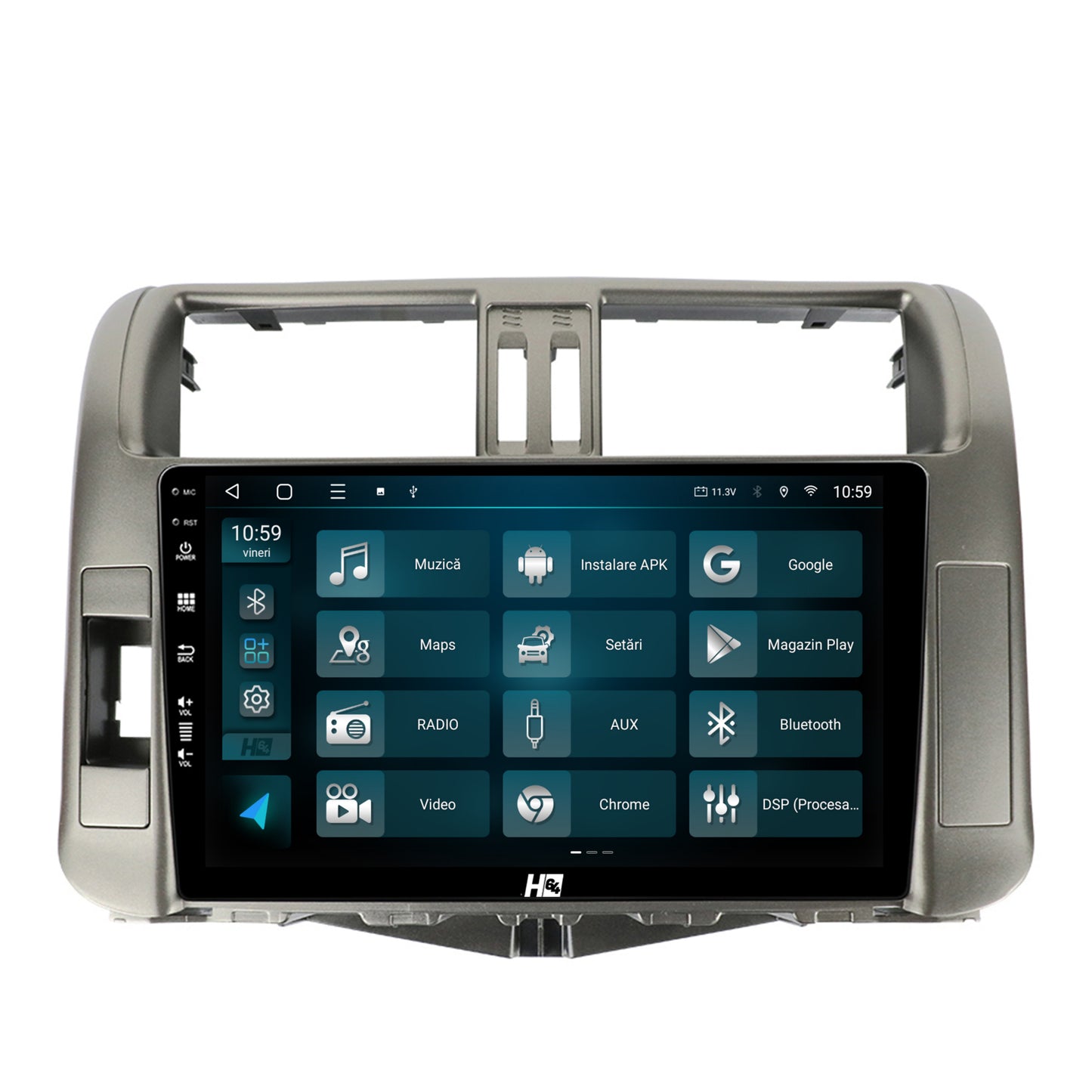 Navigatie HUB64 Toyota Land Cruiser / Prado (2009-2013), 8GB RAM, Android, Octacore, Slot Sim 4G, DSP, GPS, Wi-FI, Carplay, Android Auto, USB, Bluetooth, Waze, Touchscreen, 9 Inch