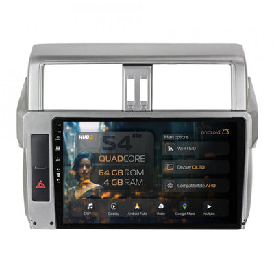 Navigatie HUB64 Toyota Land Cruiser / Prado J150 (2013-2017), 4GB RAM, Android, Quadcore, DSP, GPS, Wi-FI, Carplay, Android Auto, USB, Bluetooth, Waze, Touchscreen, 10.1 inch