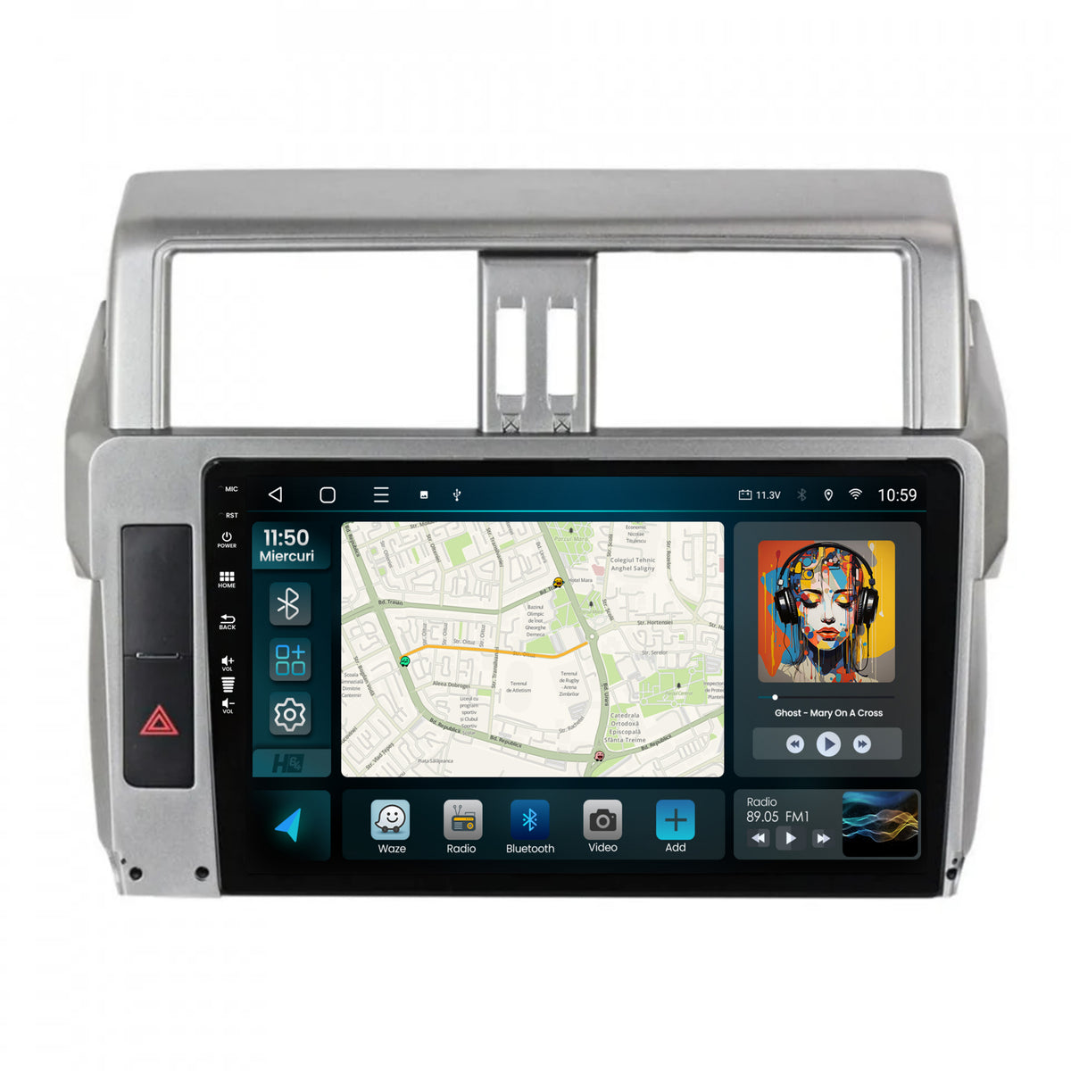 Navigatie HUB64 Toyota Land Cruiser / Prado J150 (2013-2017), 6GB RAM, Android, Octacore, Slot Sim 4G, DSP, GPS, Wi-FI, Carplay, Android Auto, USB, Bluetooth, Waze, Touchscreen, 10.1 Inch