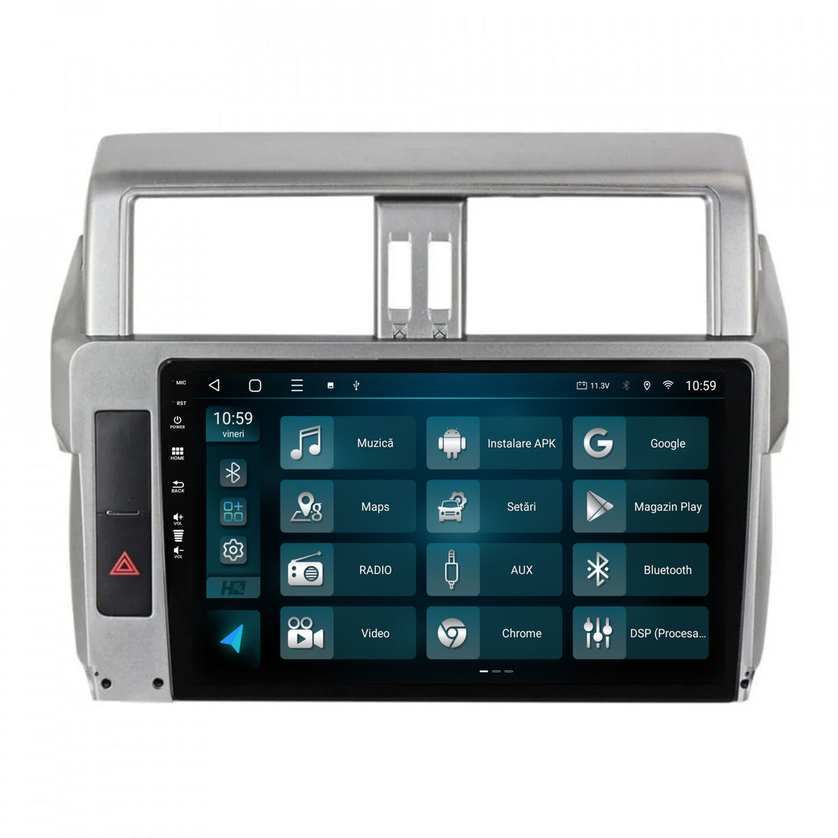 Navigatie HUB64 Toyota Land Cruiser / Prado J150 (2013-2017), 6GB RAM, Android, Octacore, Slot Sim 4G, DSP, GPS, Wi-FI, Carplay, Android Auto, USB, Bluetooth, Waze, Touchscreen, 10.1 Inch