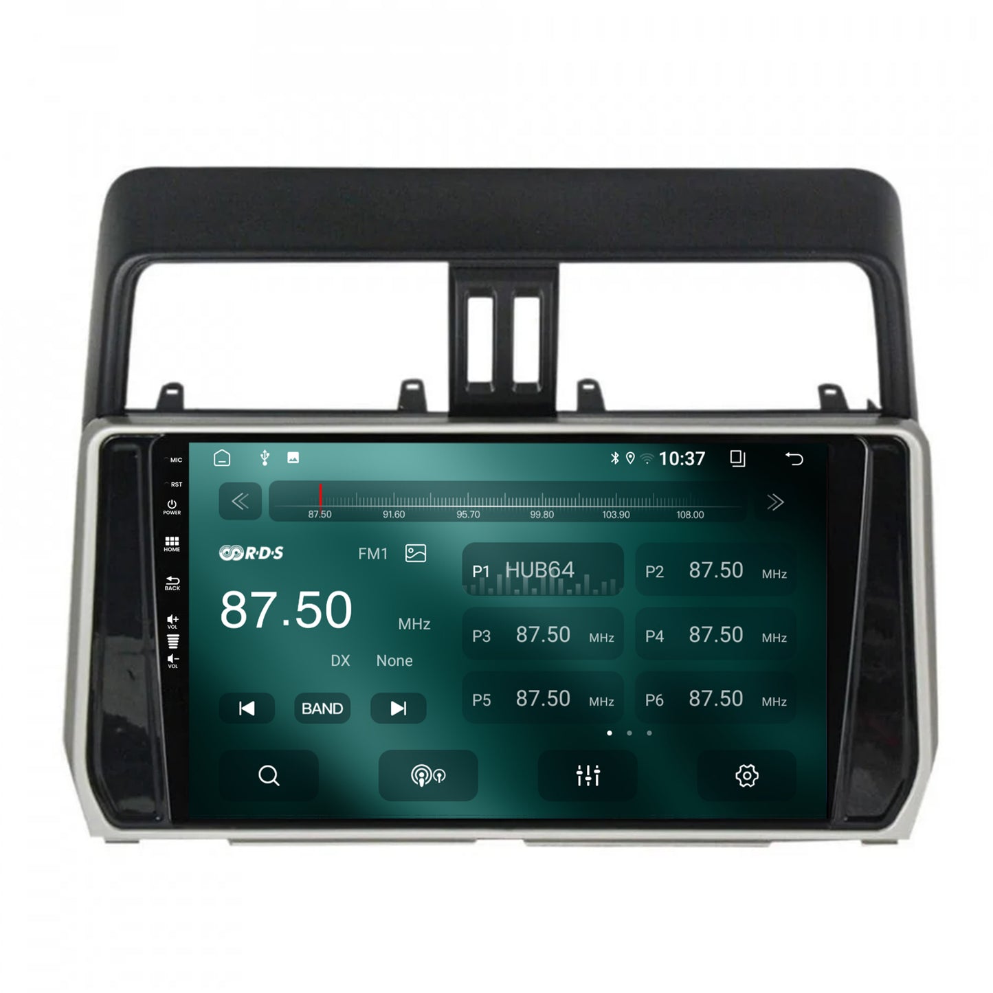 Navigatie HUB64 Toyota Land Cruiser / Prado J150 (2018+), 2GB RAM, Android, GPS, Wi-FI, Carplay, Android Auto, USB, Bluetooth, Radio, Waze, Touchscreen, 10.1 inch