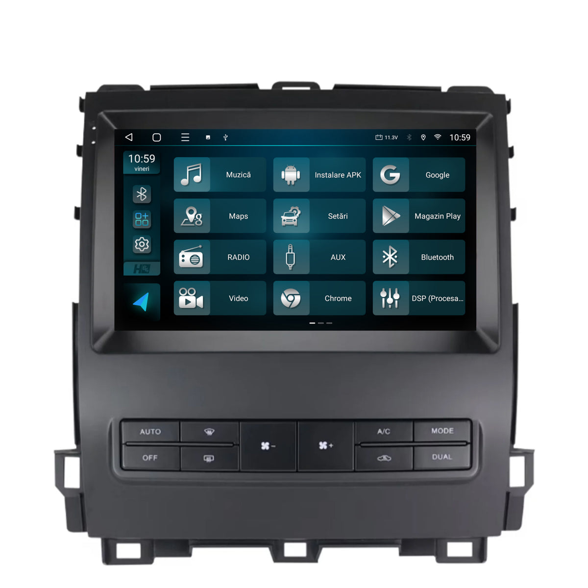 Navigatie HUB64 Toyota Prado J120 (2002-2010), 2GB RAM, Android, GPS, Wi-FI, Carplay, Android Auto, USB, Bluetooth, Radio, Waze, Touchscreen, 9 inch