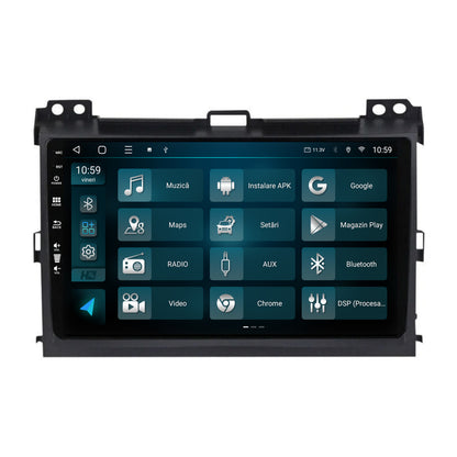 Navigatie HUB64 Toyota Prado J120 (2002-2010), 6GB RAM, Android, Octacore, Slot Sim 4G, DSP, GPS, Wi-FI, Carplay, Android Auto, USB, Bluetooth, Waze, Touchscreen, 9 Inch