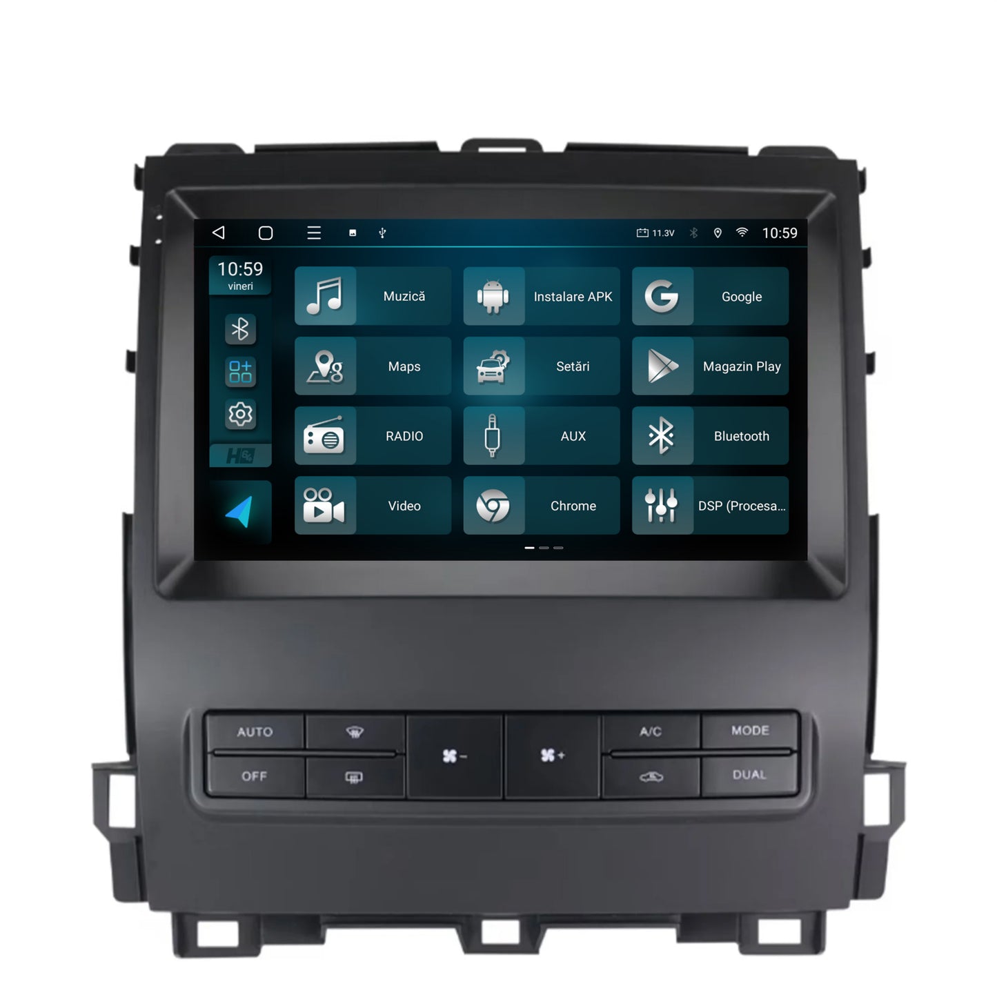 Navigatie HUB64 Toyota Prado J120 (2002-2010), 8GB RAM, Android, Octacore, Slot Sim 4G, DSP, GPS, Wi-FI, Carplay, Android Auto, USB, Bluetooth, Waze, Touchscreen, 9 Inch