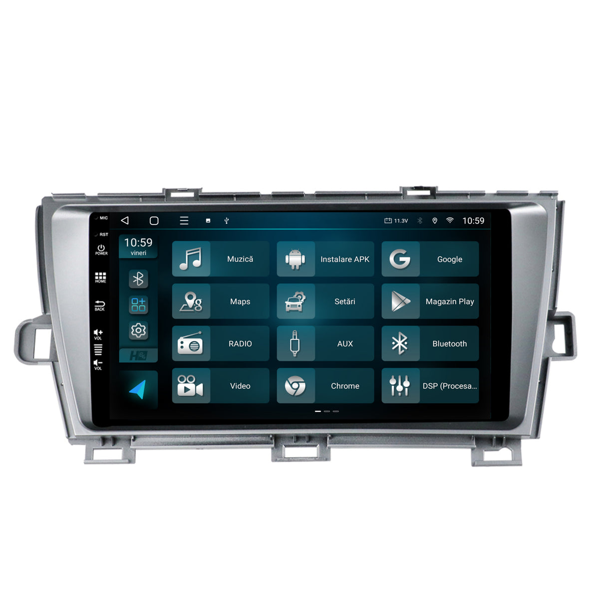 Navigatie HUB64 Toyota Prius (2009-2014), 4GB RAM, Android, Quadcore, DSP, GPS, Wi-FI, Carplay, Android Auto, USB, Bluetooth, Waze, Touchscreen, 9 inch
