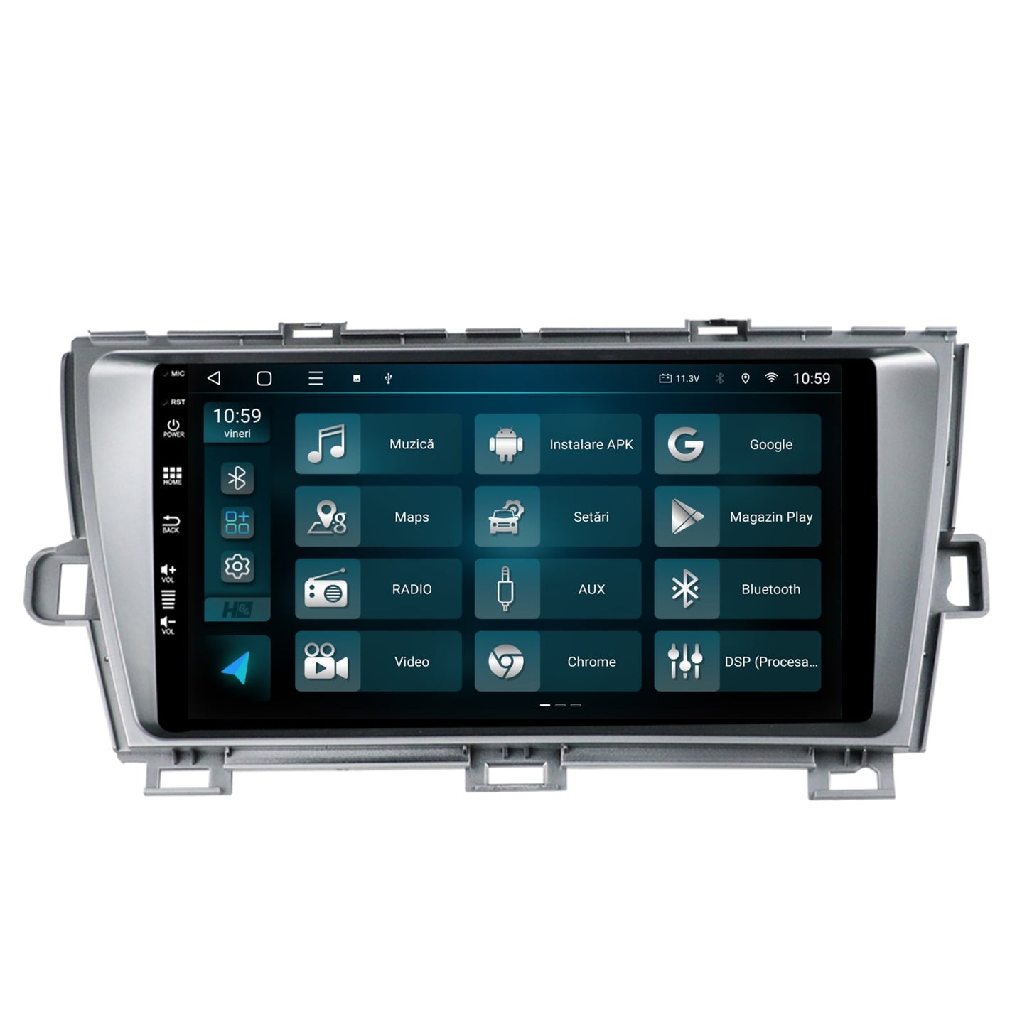 Navigatie HUB64 Toyota Prius (2009-2014), 4GB RAM, Android, Quadcore, DSP, GPS, Wi-FI, Carplay, Android Auto, USB, Bluetooth, Waze, Touchscreen, 9 inch