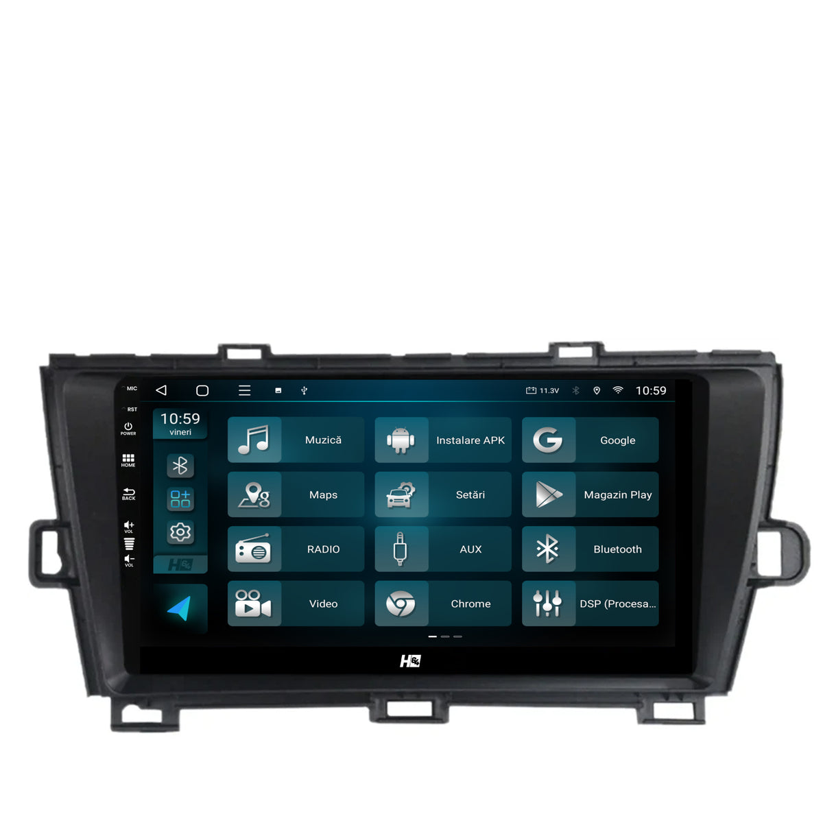 Navigatie HUB64 Toyota Prius (2009-2014), 4GB RAM, Android, Quadcore, DSP, GPS, Wi-FI, Carplay, Android Auto, USB, Bluetooth, Waze, Touchscreen, 9 Inch