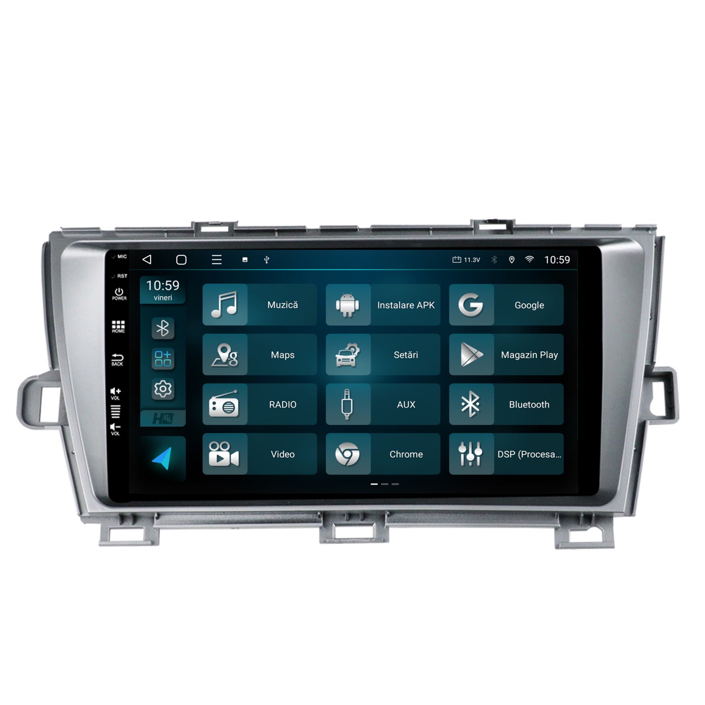 Navigatie HUB64 Toyota Prius (2009-2014), 6GB RAM, Android, Octacore, Slot Sim 4G, DSP, GPS, Wi-FI, Carplay, Android Auto, USB, Bluetooth, Waze, Touchscreen, 9 Inch