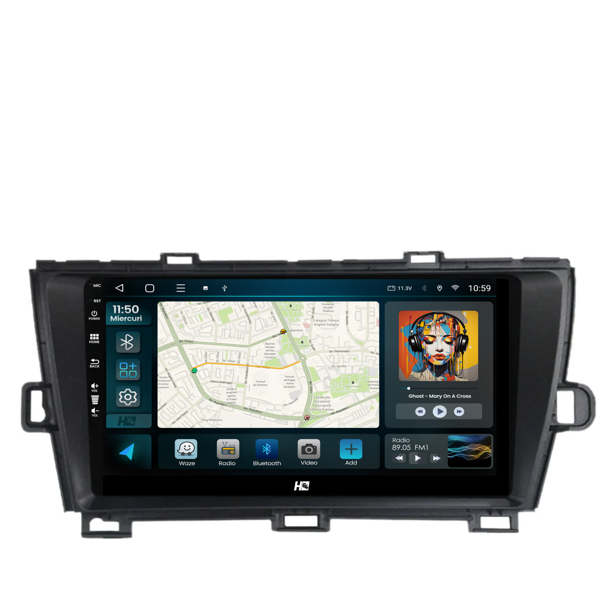 Navigatie HUB64 Toyota Prius (2009-2014), 8GB RAM, Android, Octacore, Slot Sim 4G, DSP, GPS, Wi-FI, Carplay, Android Auto, USB, Bluetooth, Waze, Touchscreen, 9 Inch
