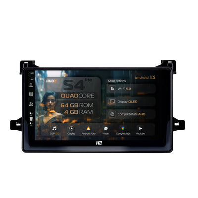 Navigatie HUB64 Toyota Prius (2015+), 4GB RAM, Android, Quadcore, DSP, GPS, Wi-FI, Carplay, Android Auto, USB, Bluetooth, Waze, Touchscreen, 9 Inch