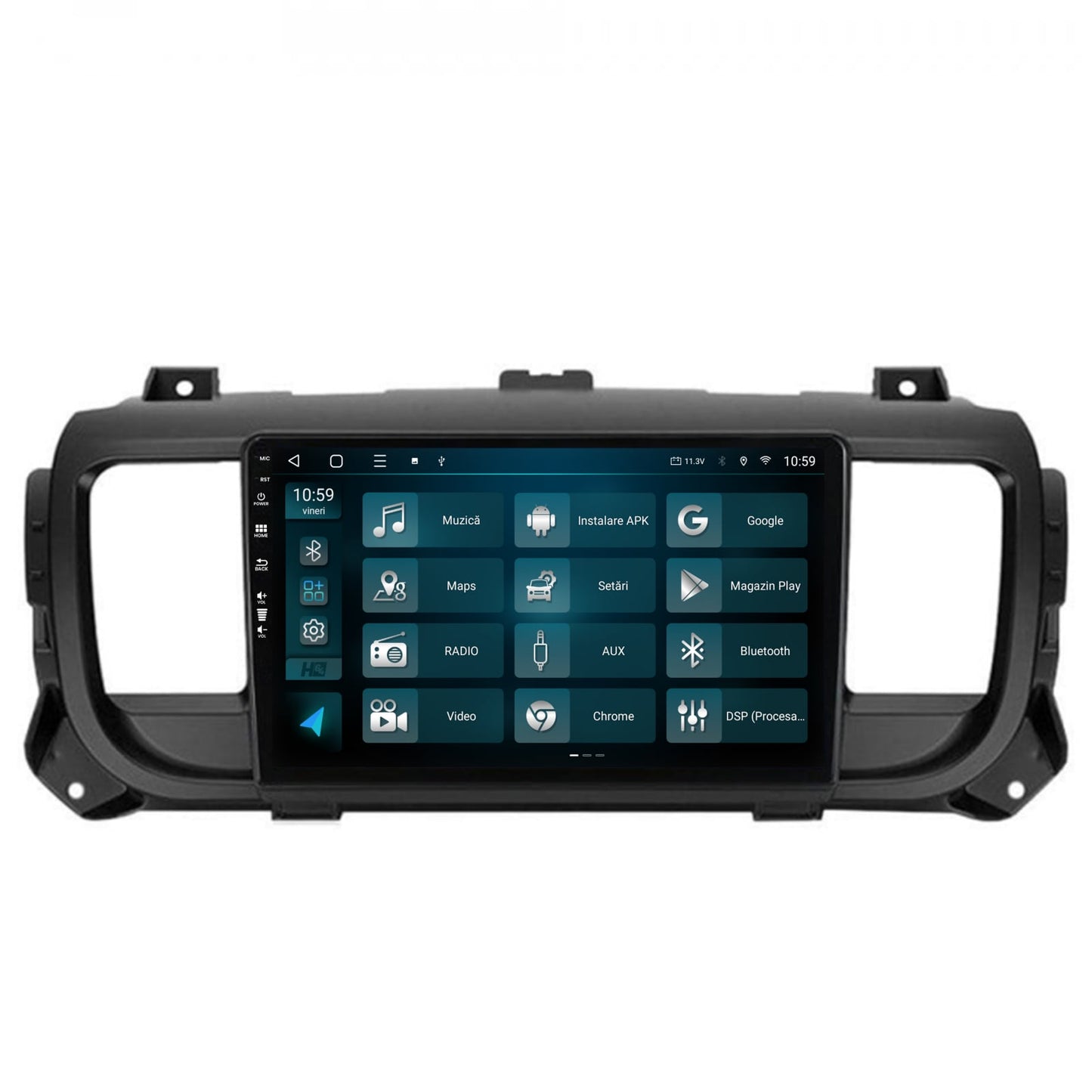 Navigatie HUB64 Toyota Proace (2016+), 4GB RAM, Android, Quadcore, DSP, GPS, Wi-FI, Carplay, Android Auto, USB, Bluetooth, Waze, Touchscreen, 9 Inch