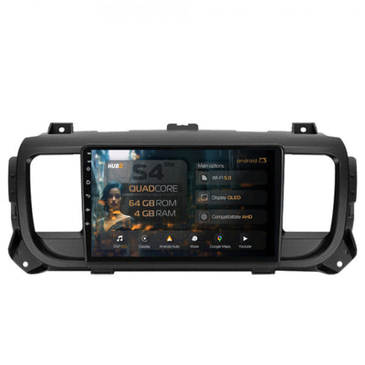 Navigatie HUB64 Toyota Proace (2016+), 4GB RAM, Android, Quadcore, DSP, GPS, Wi-FI, Carplay, Android Auto, USB, Bluetooth, Waze, Touchscreen, 9 Inch