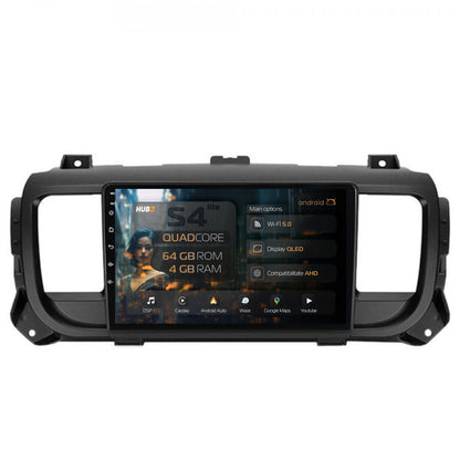 Navigatie HUB64 Toyota Proace (2016+), 4GB RAM, Android, Quadcore, DSP, GPS, Wi-FI, Carplay, Android Auto, USB, Bluetooth, Waze, Touchscreen, 9 Inch
