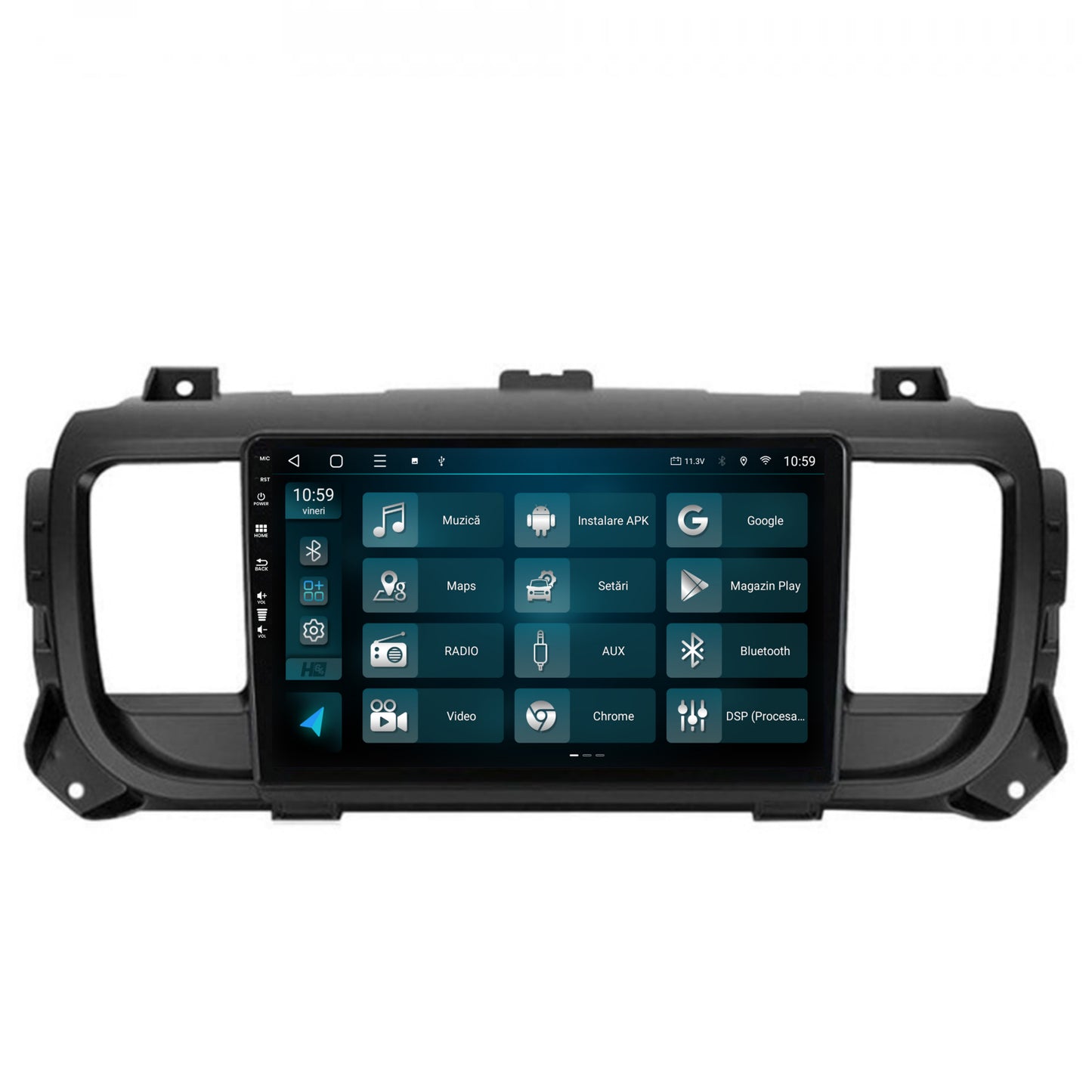 Navigatie HUB64 Toyota Proace (2016+), 8GB RAM, Android, Octacore, Slot Sim 4G, DSP, GPS, Wi-FI, Carplay, Android Auto, USB, Bluetooth, Waze, Touchscreen, 9 Inch