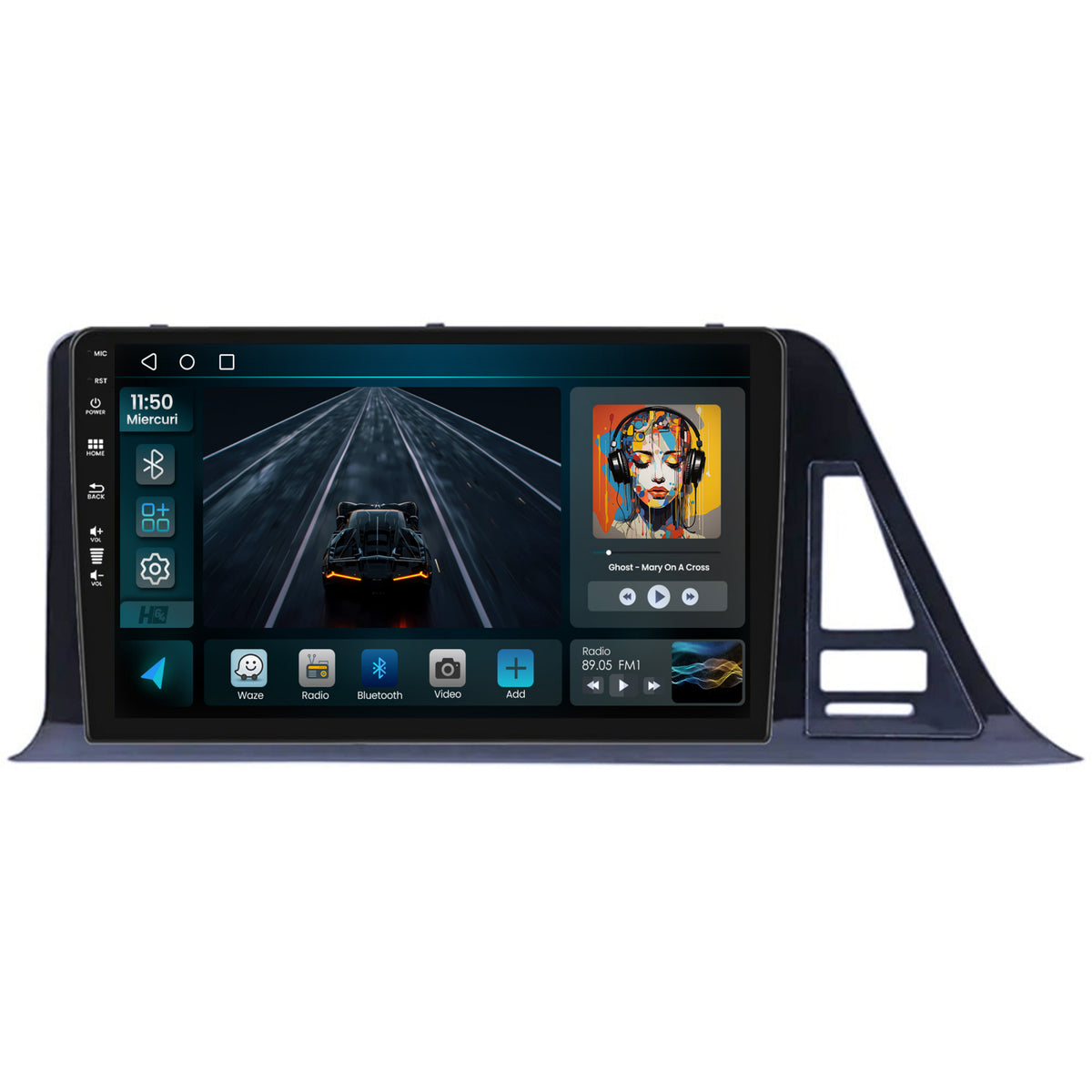 Navigatie HUB64 Toyota CHR (2016-2020), 2GB RAM, Android, GPS, Wi-FI, Carplay, Android Auto, USB, Bluetooth, Radio, Waze, Touchscreen, 9 inch