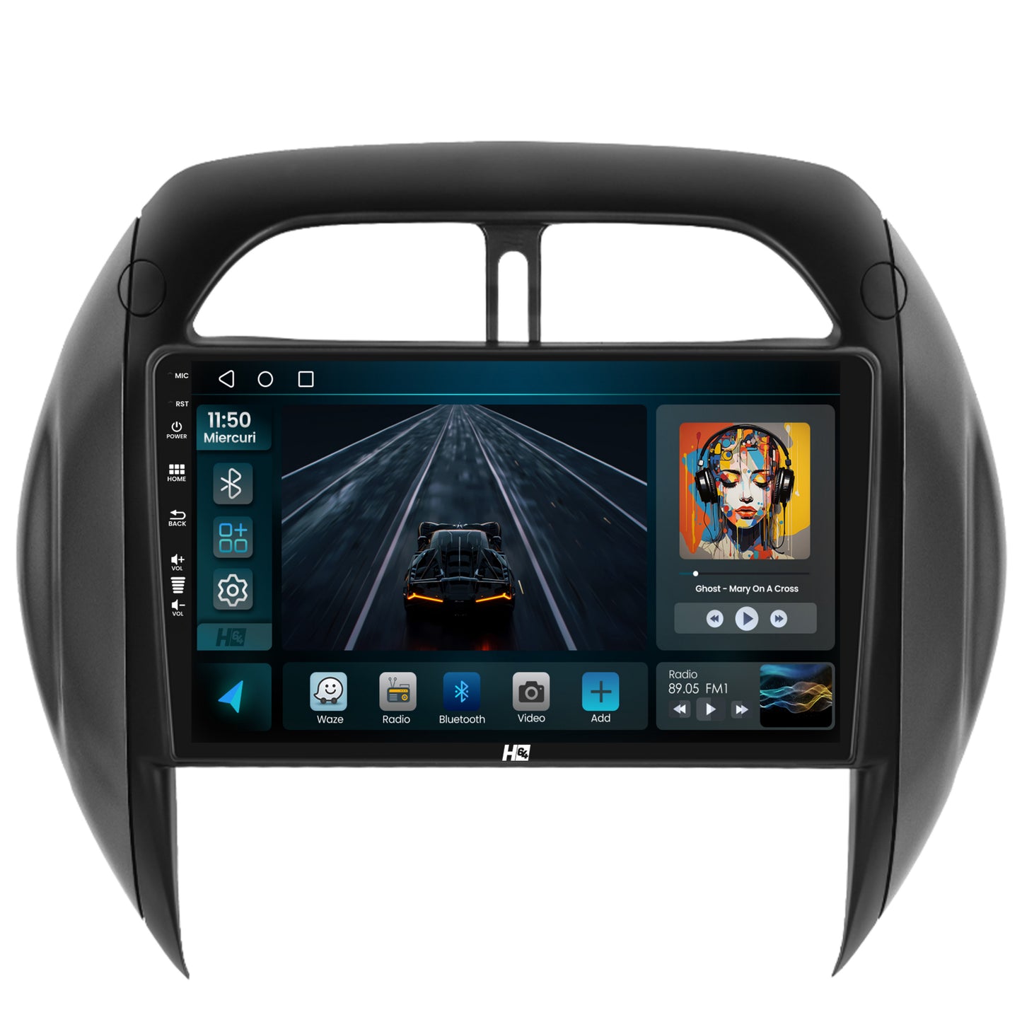Navigatie HUB64 Toyota RAV4 (2001-2006), 2GB RAM, Android, GPS, Wi-FI, Carplay, Android Auto, USB, Bluetooth, Radio, Waze, Touchscreen, 9 inch