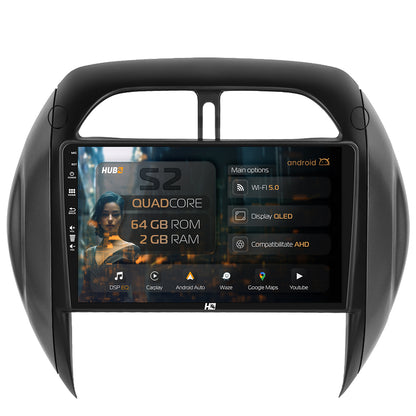 Navigatie HUB64 Toyota RAV4 (2001-2006), 2GB RAM, Android, GPS, Wi-FI, Carplay, Android Auto, USB, Bluetooth, Radio, Waze, Touchscreen, 9 inch