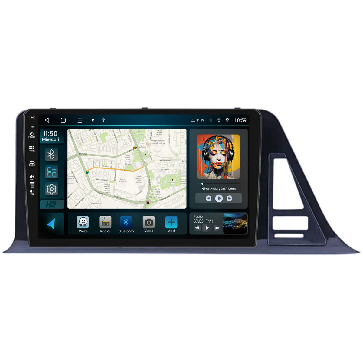 Navigatie HUB64 Toyota CHR (2016-2020), 4GB RAM, Android, Octacore, Slot Sim 4G, DSP, GPS, Wi-FI, Carplay, Android Auto, USB, Bluetooth, Waze, Touchscreen, 9 inch