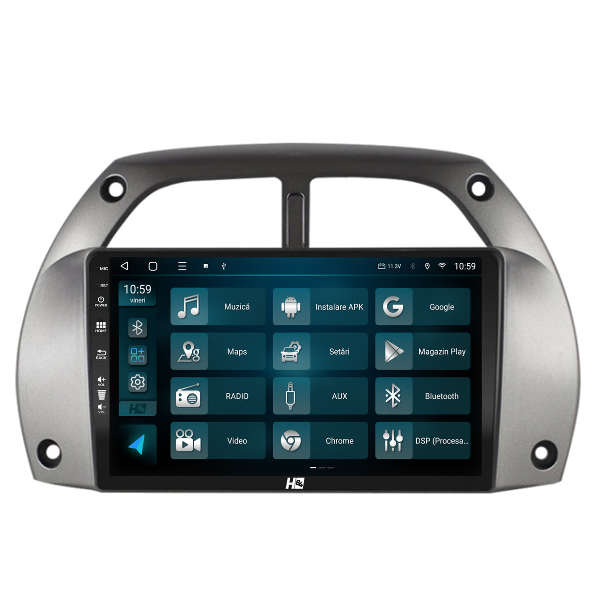 Navigatie HUB64 Toyota RAV4 (2001-2006), 4GB RAM, Android, Quadcore, DSP, GPS, Wi-FI, Carplay, Android Auto, USB, Bluetooth, Waze, Touchscreen, 9 inch