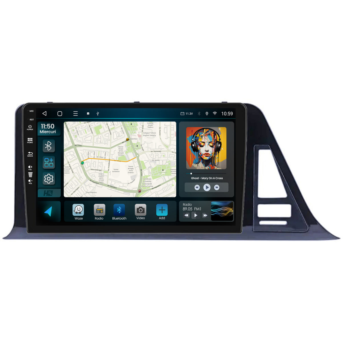 Navigatie HUB64 Toyota CHR (2016-2020), 8GB RAM, Android, Octacore, Slot Sim 4G, DSP, GPS, Wi-FI, Carplay, Android Auto, USB, Bluetooth, Waze, Touchscreen, 9 Inch